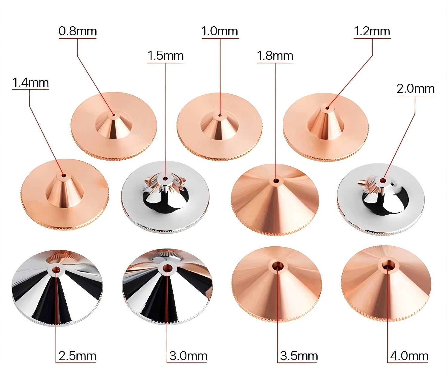 Laser nozzles are used for fiber laser cutting and welding(pic1)